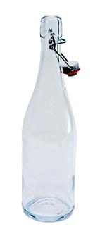 Transparente Limo-Flasche, 75 cl, mit Schnappdeckel, 6 Stück