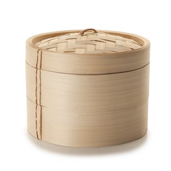 Cuiseur vapeur traditionnel en bambou de 20 cm de diamètre