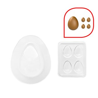 Moule œuf suprise avec petits œufs en chocolat de pâques de 6,5x6,5x9 cm