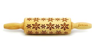 Rouleau décor pâtisserie en bois motif flocon
