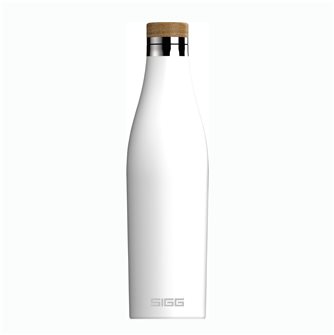 Sigg Meridian Isotherm Trinkflasche Edelstahl 0,5 Liter mit Edelstahl Verschluss in Weiß