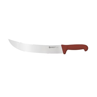 Couteau de découpe spécial barbecue  Sanelli Ambrogio lame large inox 31 cm manche marron